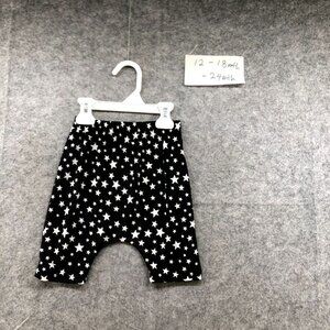 Korean Brand Baby 12-18M Black Star Print Drop Crotch Shorts Cotton Blend